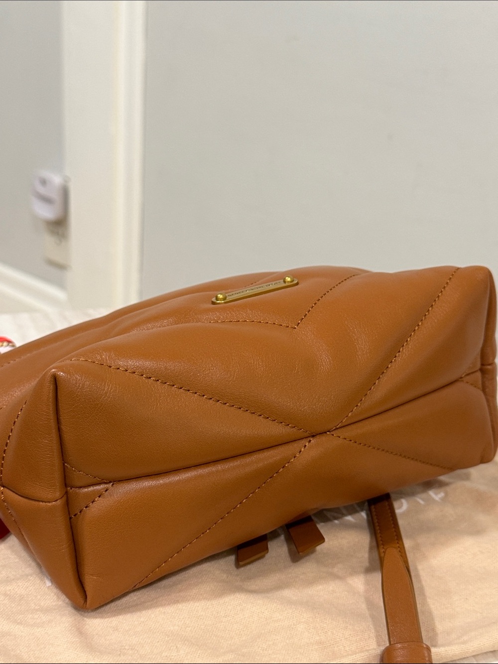 Rebecca Minkoff Bag Edie Tan Quilted Leather Convertible Crossbody Shoulder Bag - Picture 9 of 17